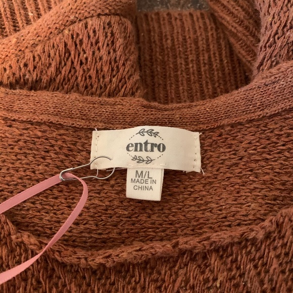 NWT Oversized Cognac Orange Tunic Sweater Sz Large Beautiful Fall/Winter  Color - Picture 4 of 8